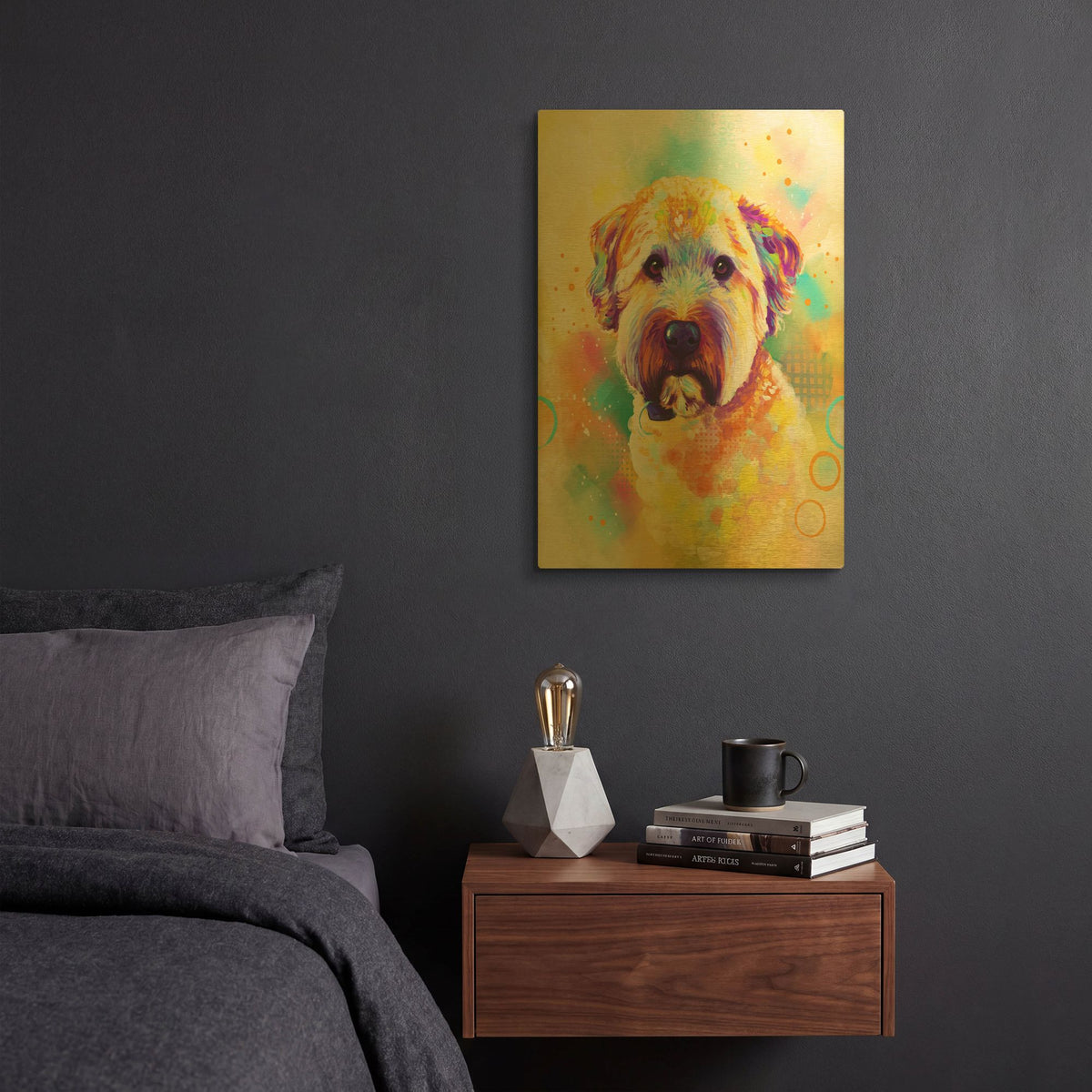 'Pop Art Briard' By Furbaby Affiliates Gold Metal Wall Art