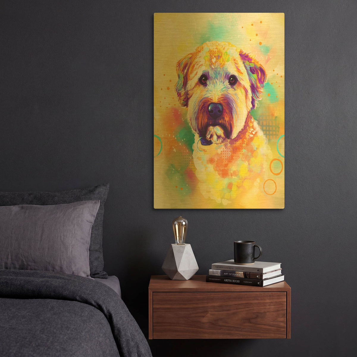 'Pop Art Briard' By Furbaby Affiliates Gold Metal Wall Art