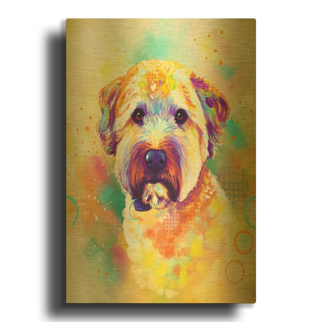 'Pop Art Briard' By Furbaby Affiliates Gold Metal Wall Art