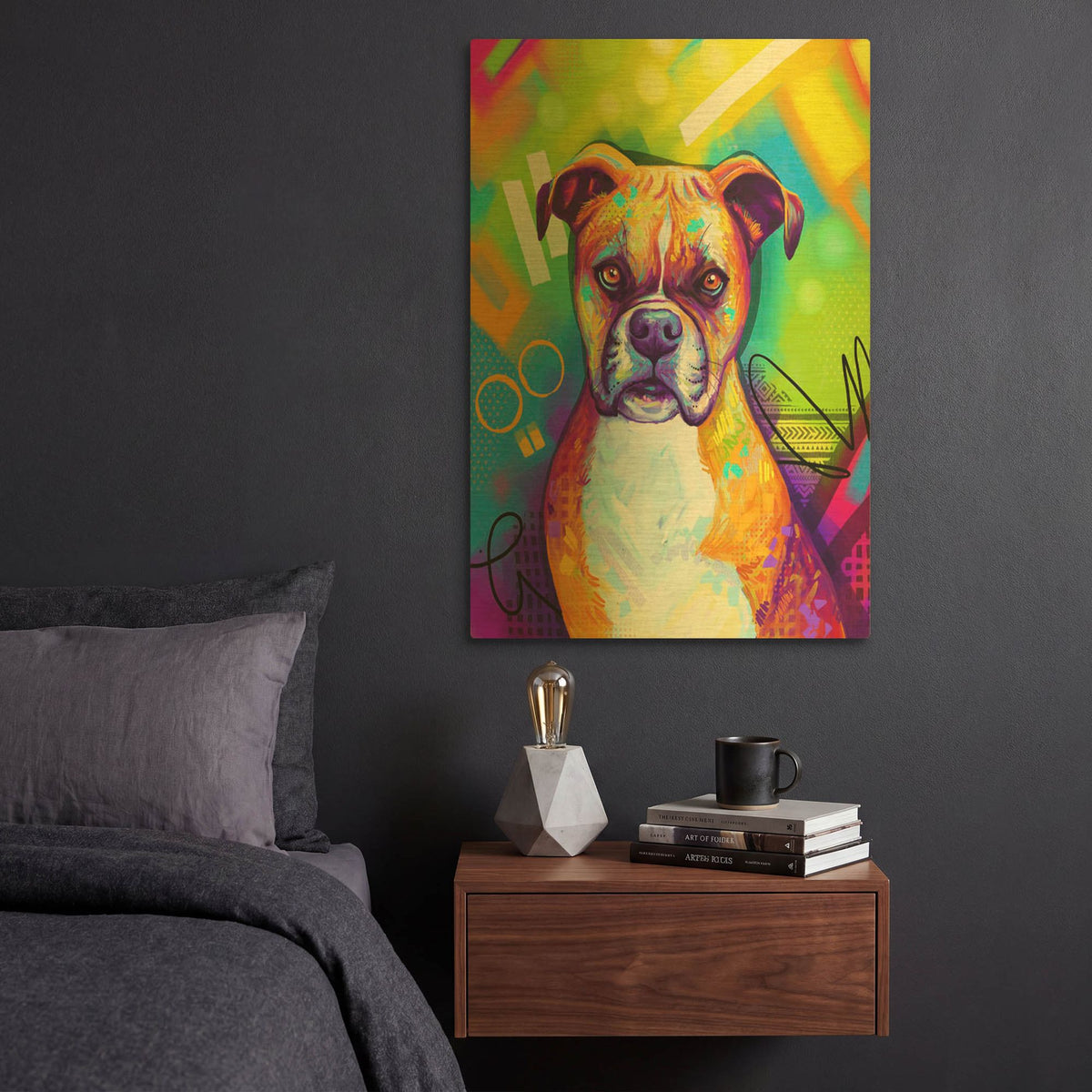 'Pop Art Boxer' By Furbaby Affiliates Gold Metal Wall Art