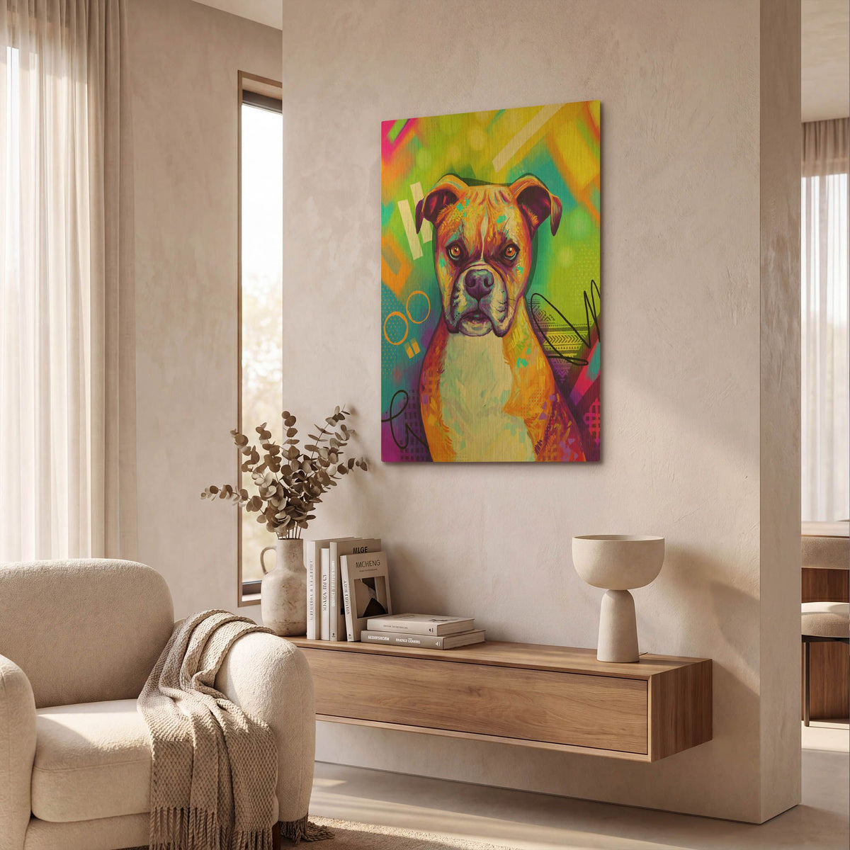 'Pop Art Boxer' By Furbaby Affiliates Gold Metal Wall Art