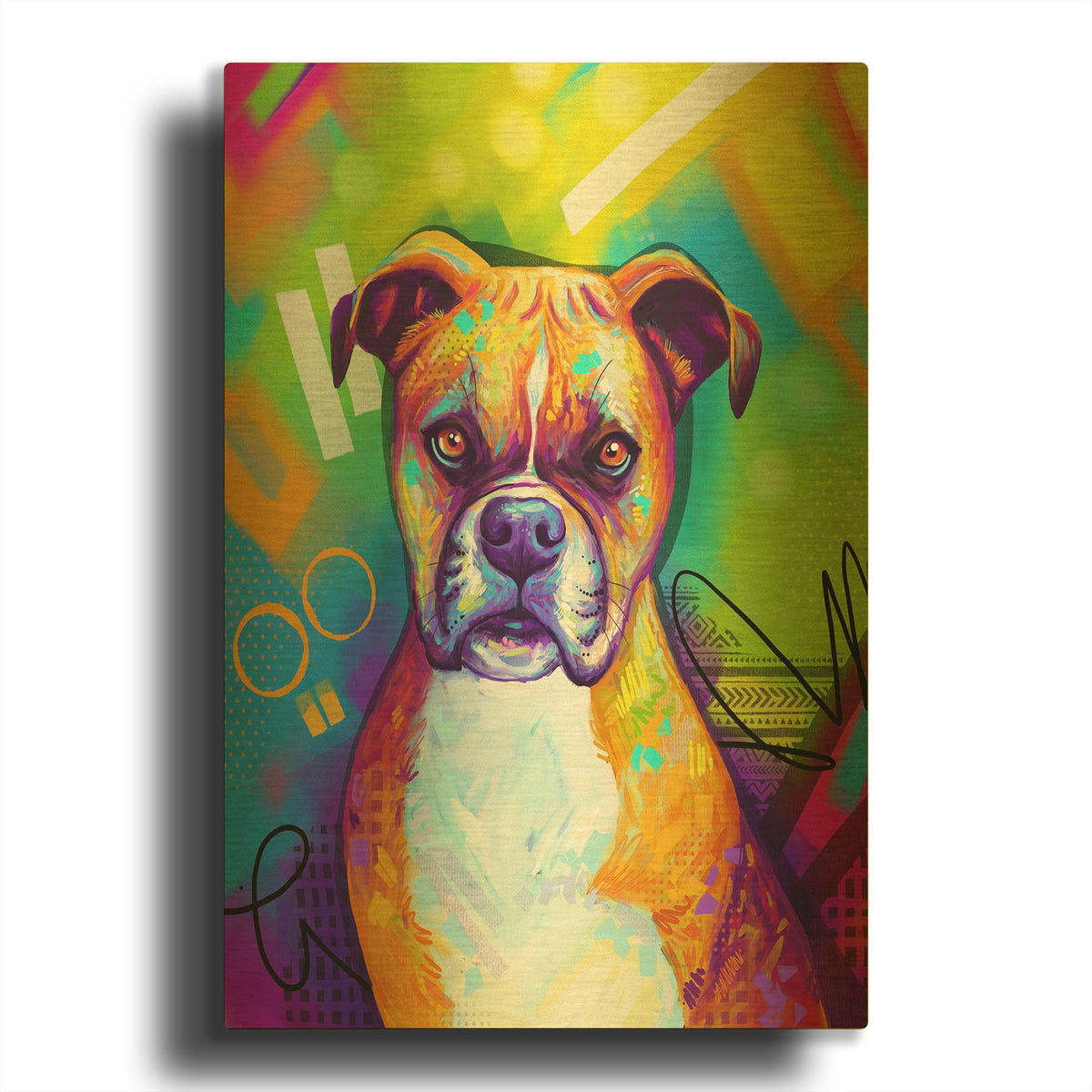 'Pop Art Boxer' By Furbaby Affiliates Gold Metal Wall Art