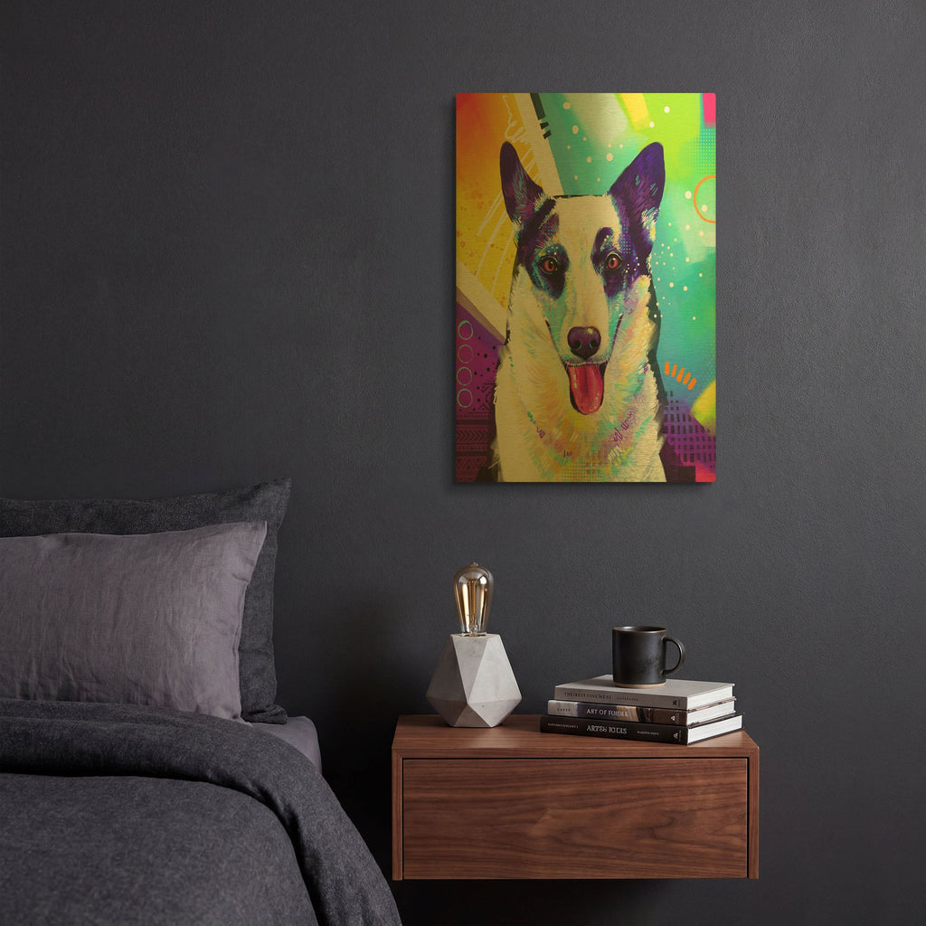 'Pop Art Border Collie' By Furbaby Affiliates Gold Metal Wall Art