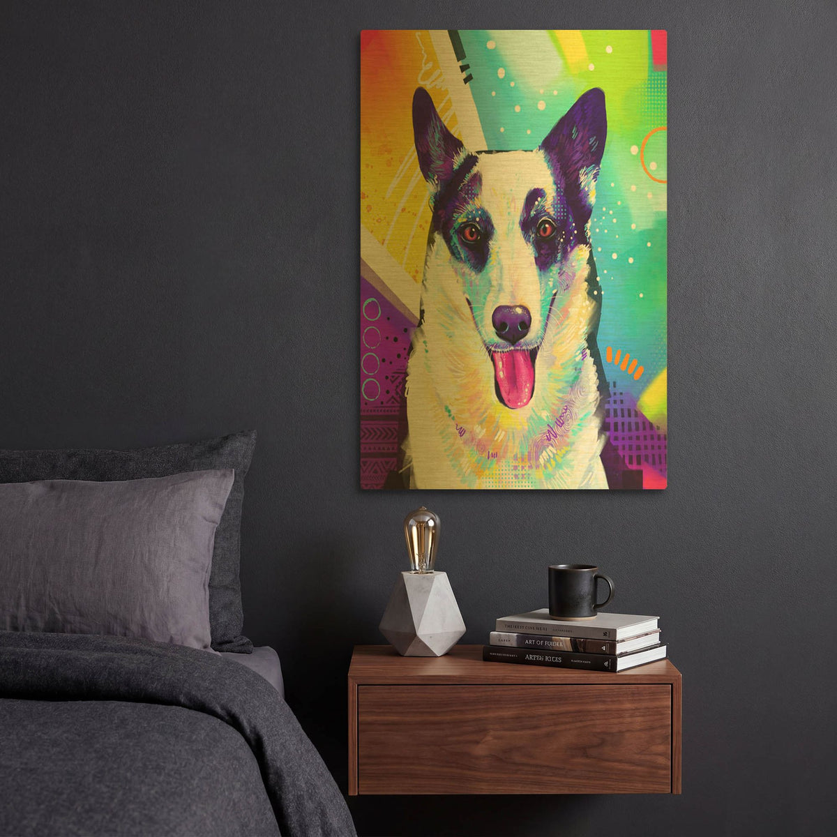 'Pop Art Border Collie' By Furbaby Affiliates Gold Metal Wall Art