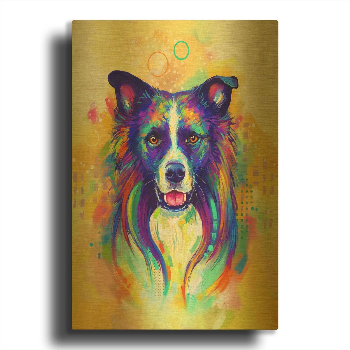 'Pop Art Border Collie 2' By Furbaby Affiliates Gold Metal Wall Art
