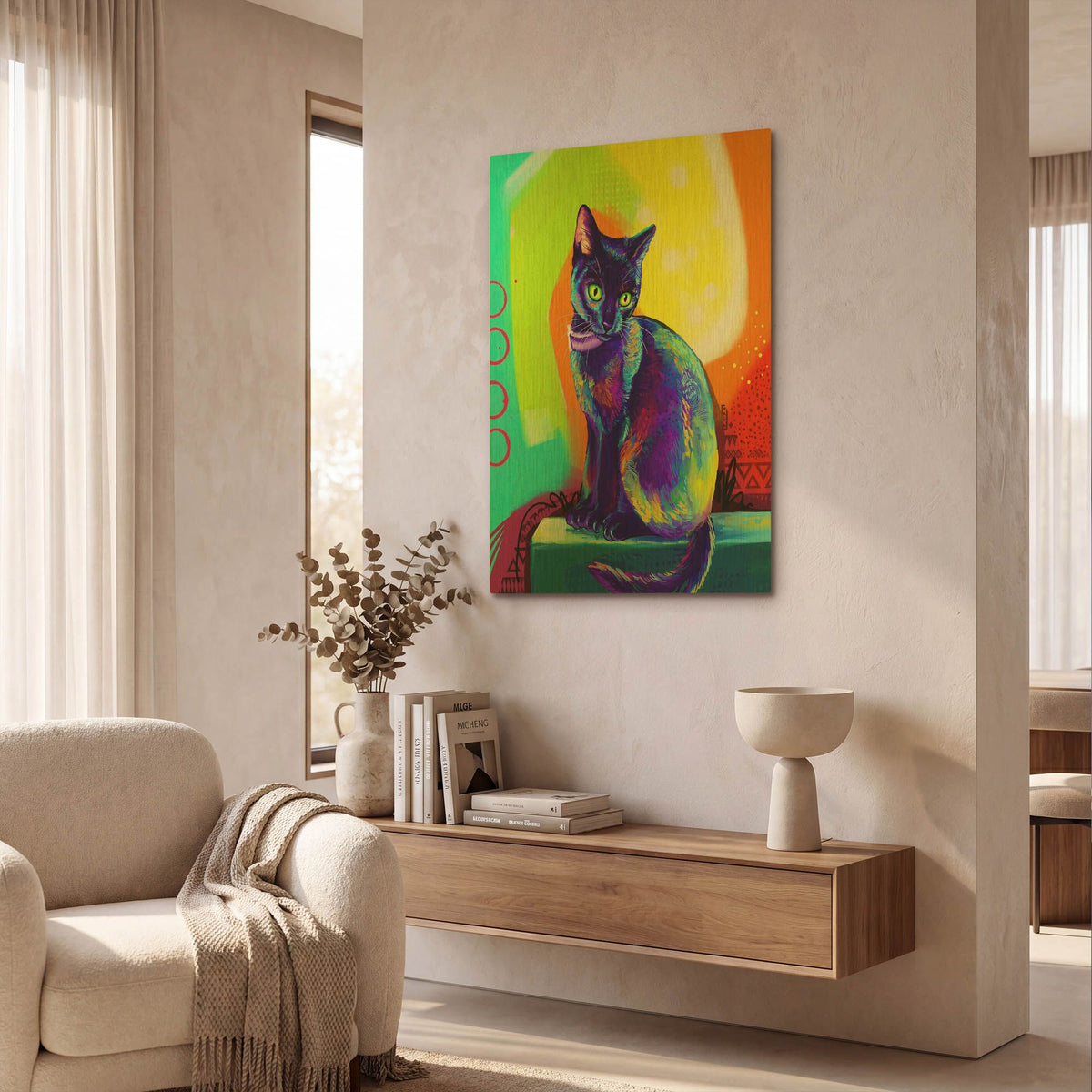 'Pop Art Black Cat' By Furbaby Affiliates Gold Metal Wall Art