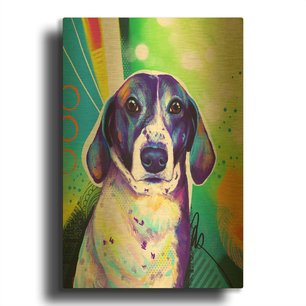 'Pop Art Beagle' By Furbaby Affiliates Gold Metal Wall Art