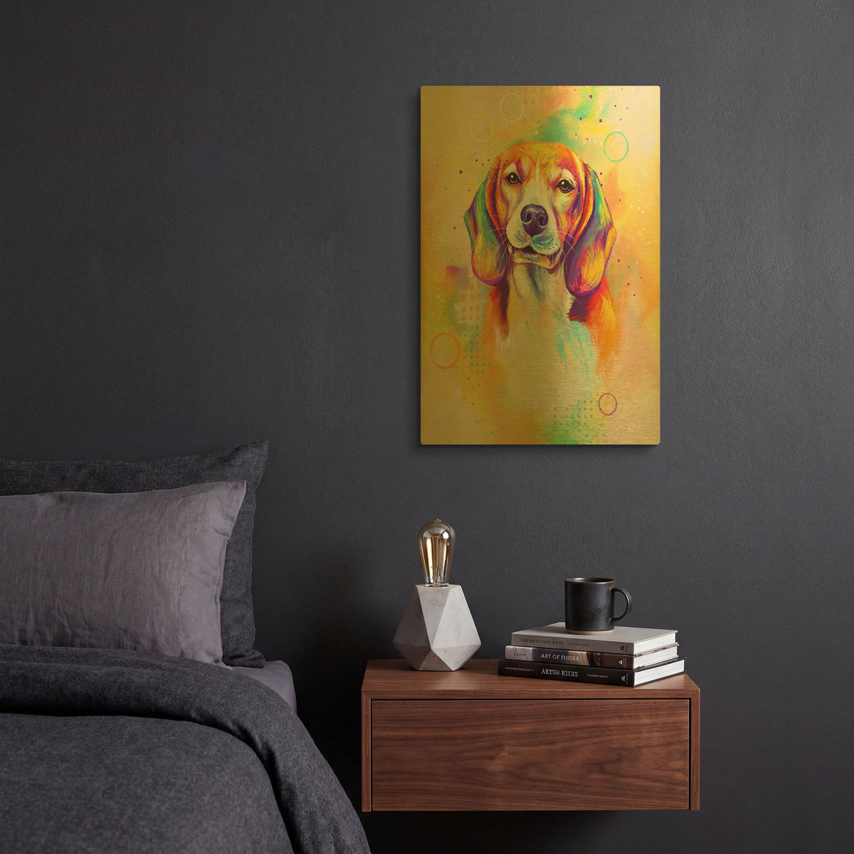 'Pop Art Beagle 3' By Furbaby Affiliates Gold Metal Wall Art