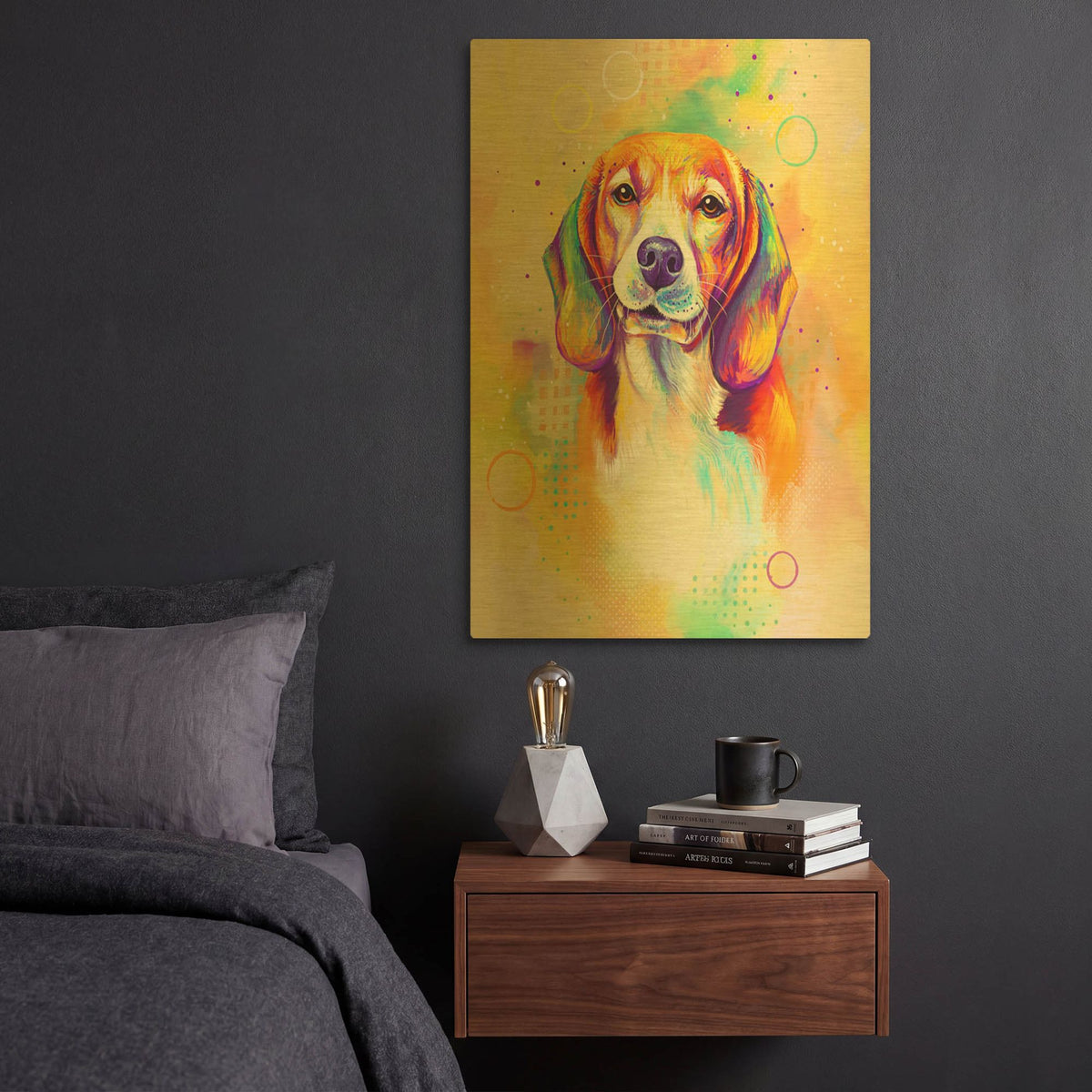 'Pop Art Beagle 3' By Furbaby Affiliates Gold Metal Wall Art