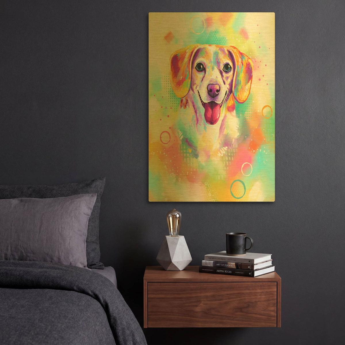 'Pop Art Beagle 2' By Furbaby Affiliates Gold Metal Wall Art