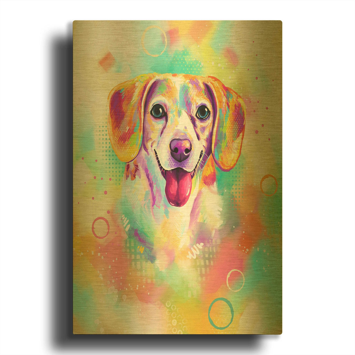 'Pop Art Beagle 2' By Furbaby Affiliates Gold Metal Wall Art