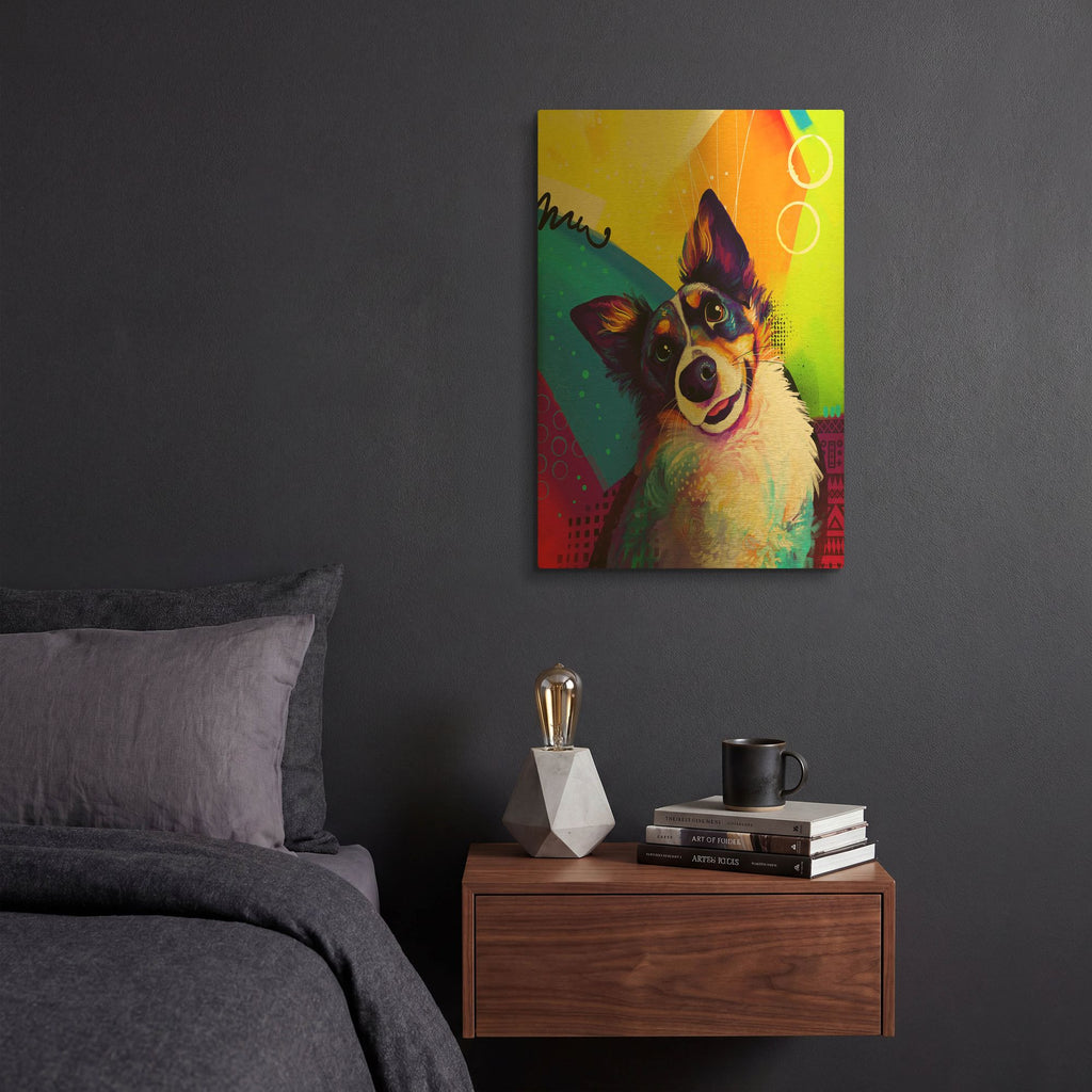 'Pop Art Australian Shepherd 3' By Furbaby Affiliates Gold Metal Wall Art