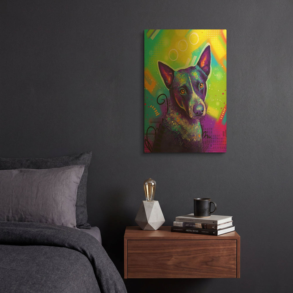 'Pop Art Australian Cattle Dog' By Furbaby Affiliates Gold Metal Wall Art