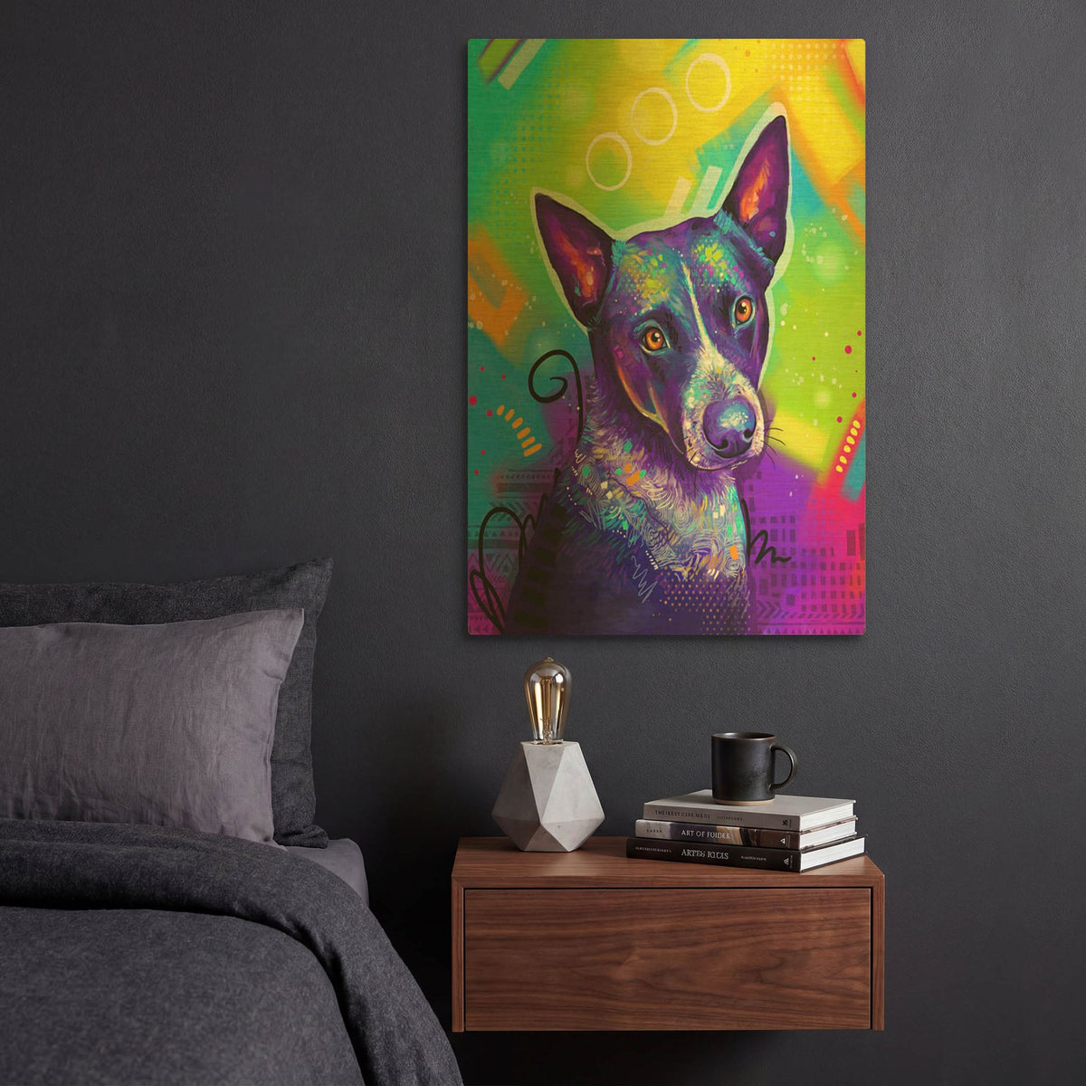 'Pop Art Australian Cattle Dog' By Furbaby Affiliates Gold Metal Wall Art
