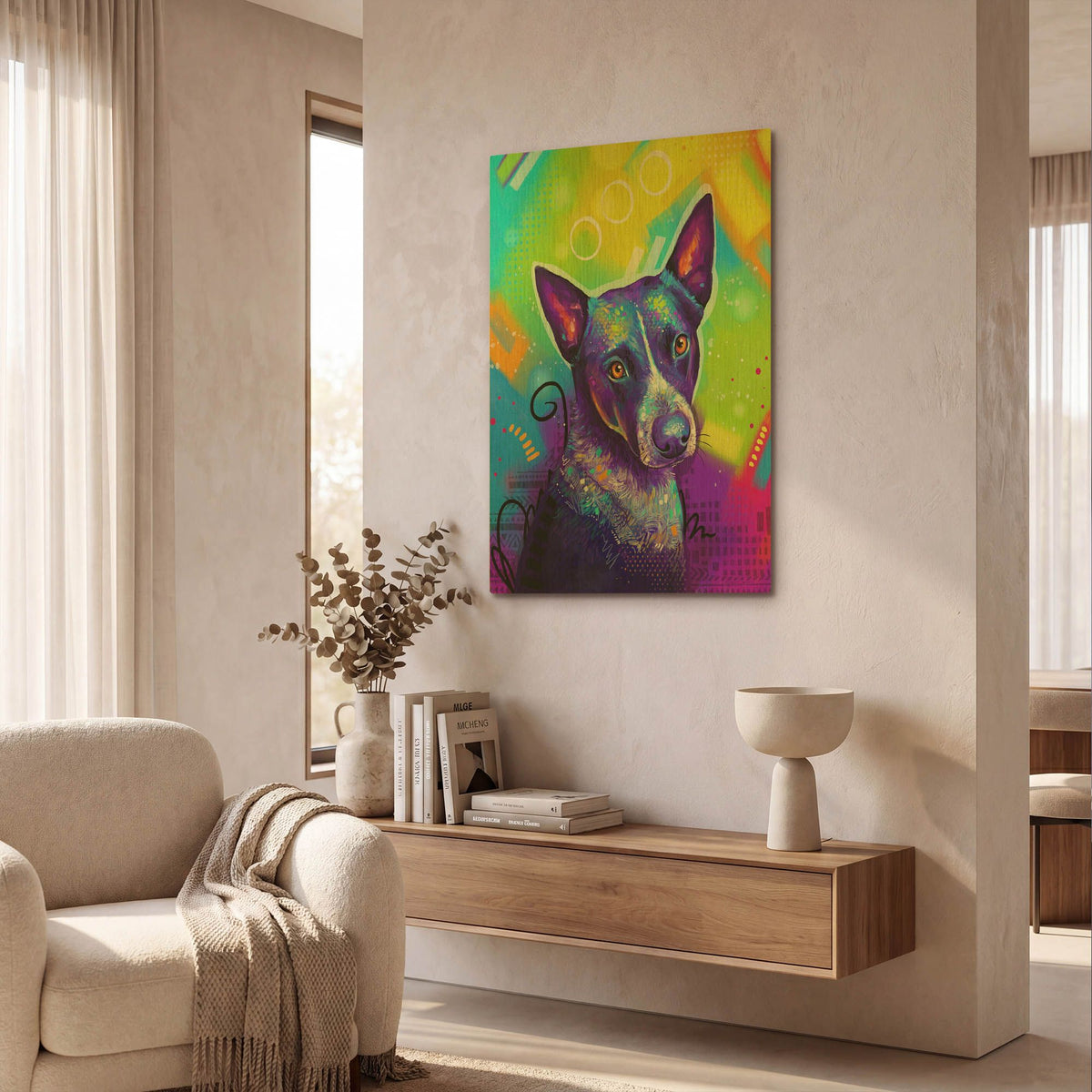 'Pop Art Australian Cattle Dog' By Furbaby Affiliates Gold Metal Wall Art