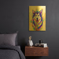 'Pop Art Alaskan Malamute' By Furbaby Affiliates Gold Metal Wall Art