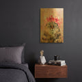 'Flower Crown Tabby Cat 5' By Furbaby Affiliates Gold Metal Wall Art