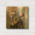 'Flower Crown Staffordshire Terrier' By Furbaby Affiliates Gold Metal Wall Art