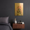 'Flower Crown Pit Bull' By Furbaby Affiliates Gold Metal Wall Art