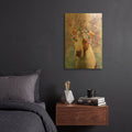 'Flower Crown Pit Bull 5' By Furbaby Affiliates Gold Metal Wall Art