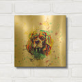 'Colorful Watercolor Cavalier King Charles Spaniel' By Furbaby Affiliates Gold Metal Wall Art