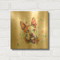 'Colorful Watercolor Boston Terrier' By Furbaby Affiliates Gold Metal Wall Art