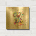 'Colorful Watercolor American Bulldog' By Furbaby Affiliates Gold Metal Wall Art