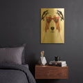 'Australian Shepherd Wearing Hipster Glasses' By Furbaby Affiliates Gold Metal Wall Art