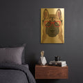 'Akita Wearing Hipster Glasses' By Furbaby Affiliates Gold Metal Wall Art