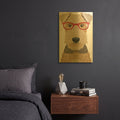 'Airedale Terrier Wearing Hipster Glasses' By Furbaby Affiliates Gold Metal Wall Art