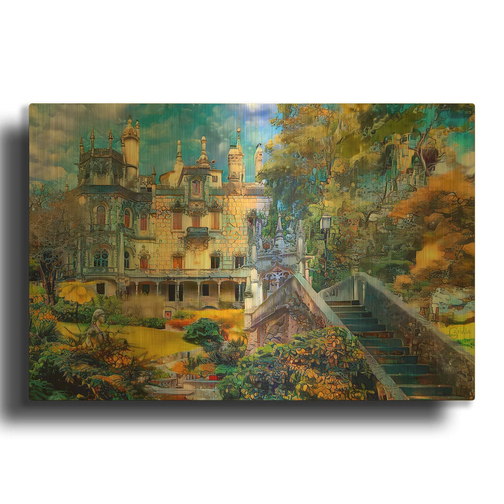 'Sintra Portugal Quinta de Regaleira' By Pedro Gavidia Gold Metal Wall Art