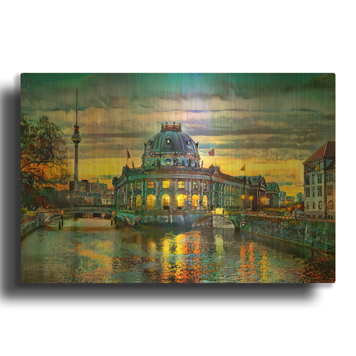 'Berlin Germany Bode Museum' By Pedro Gavidia Gold Metal Wall Art