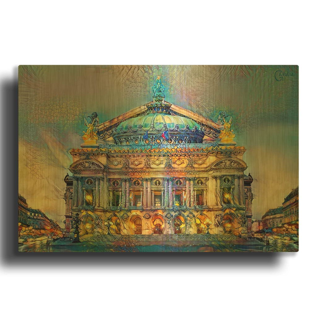 'Paris France Opera Garnier' By Pedro Gavidia Gold Metal Wall Art