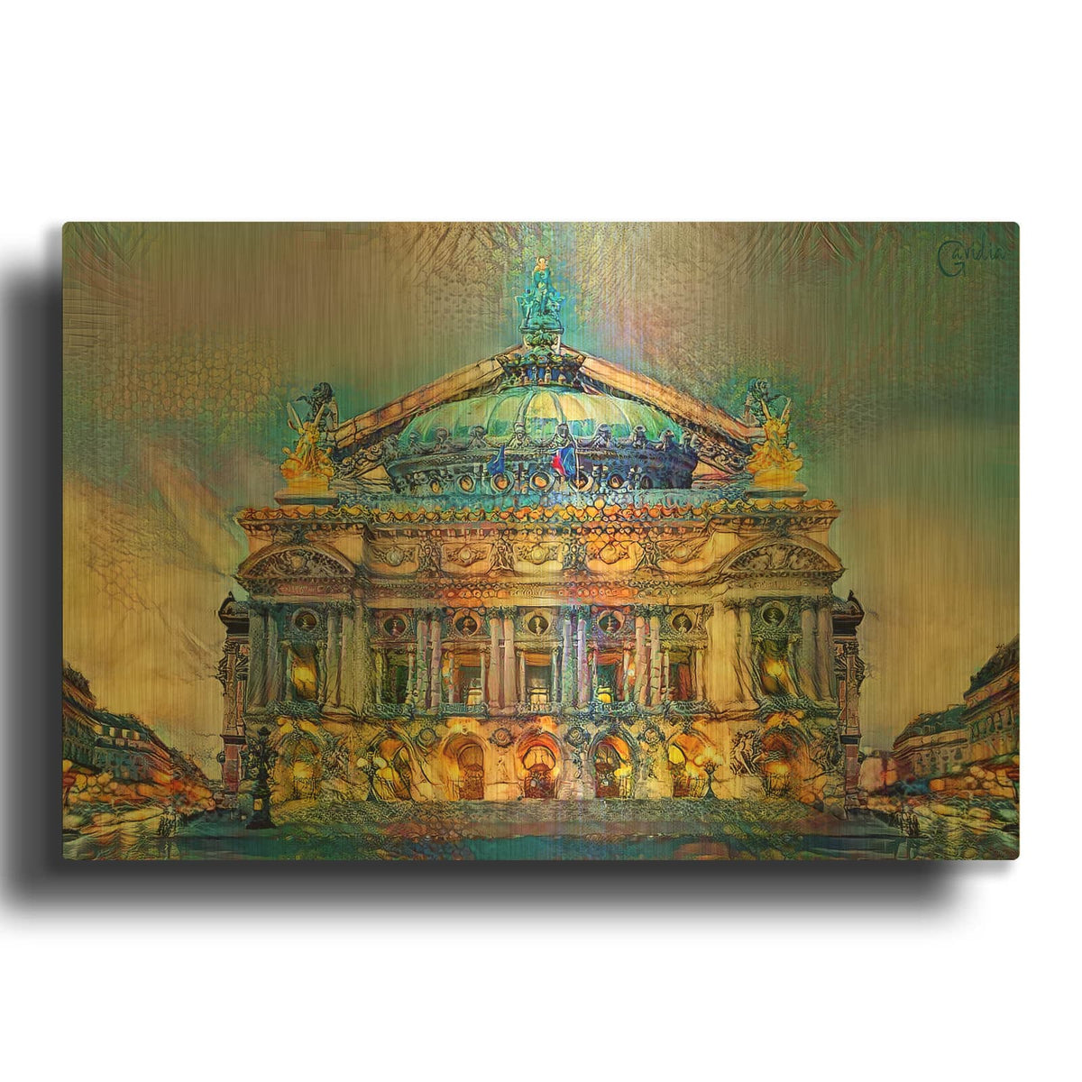 'Paris France Opera Garnier' By Pedro Gavidia Gold Metal Wall Art