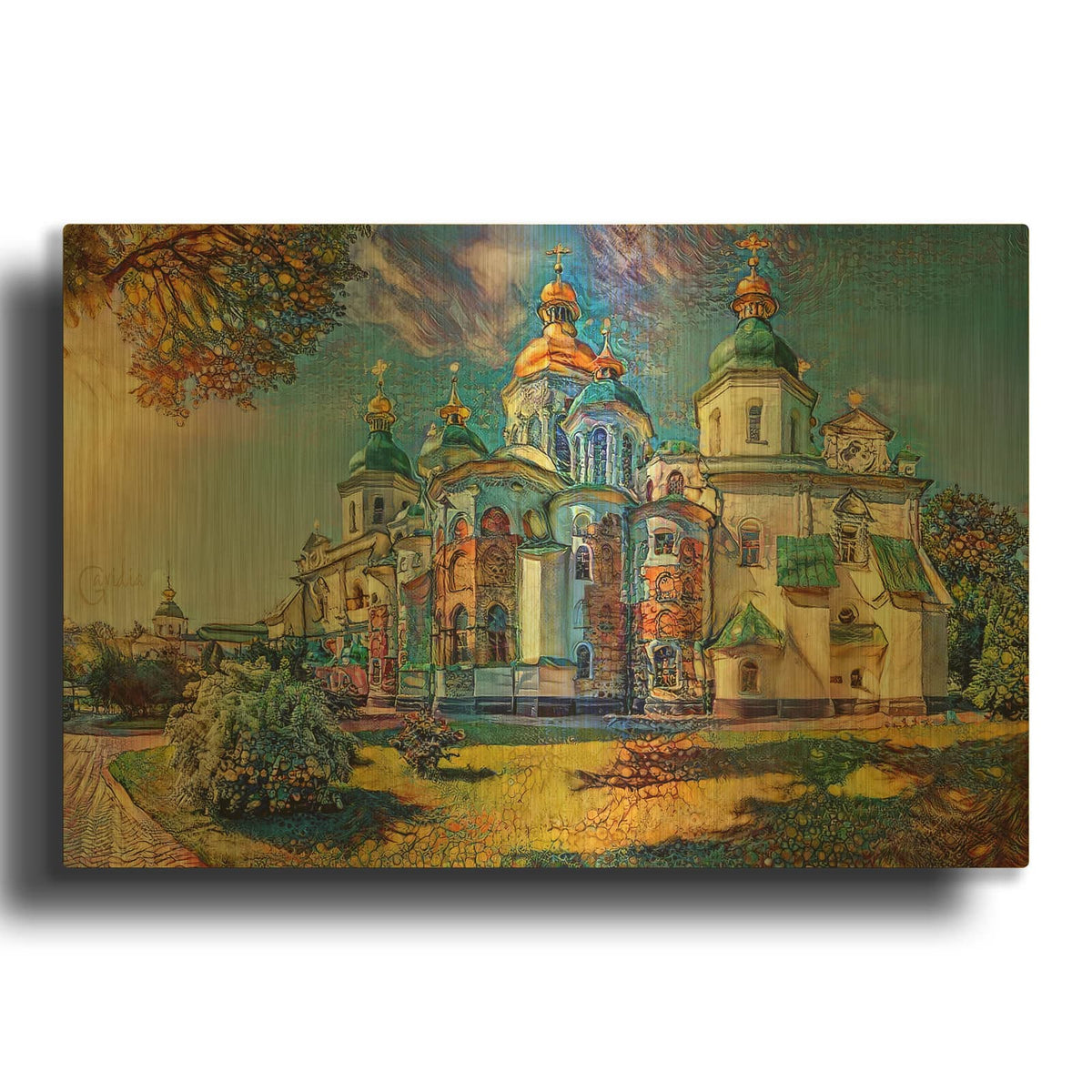'Kyiv Ukraine Saint Sophia Cathedral' By Pedro Gavidia Gold Metal Wall Art