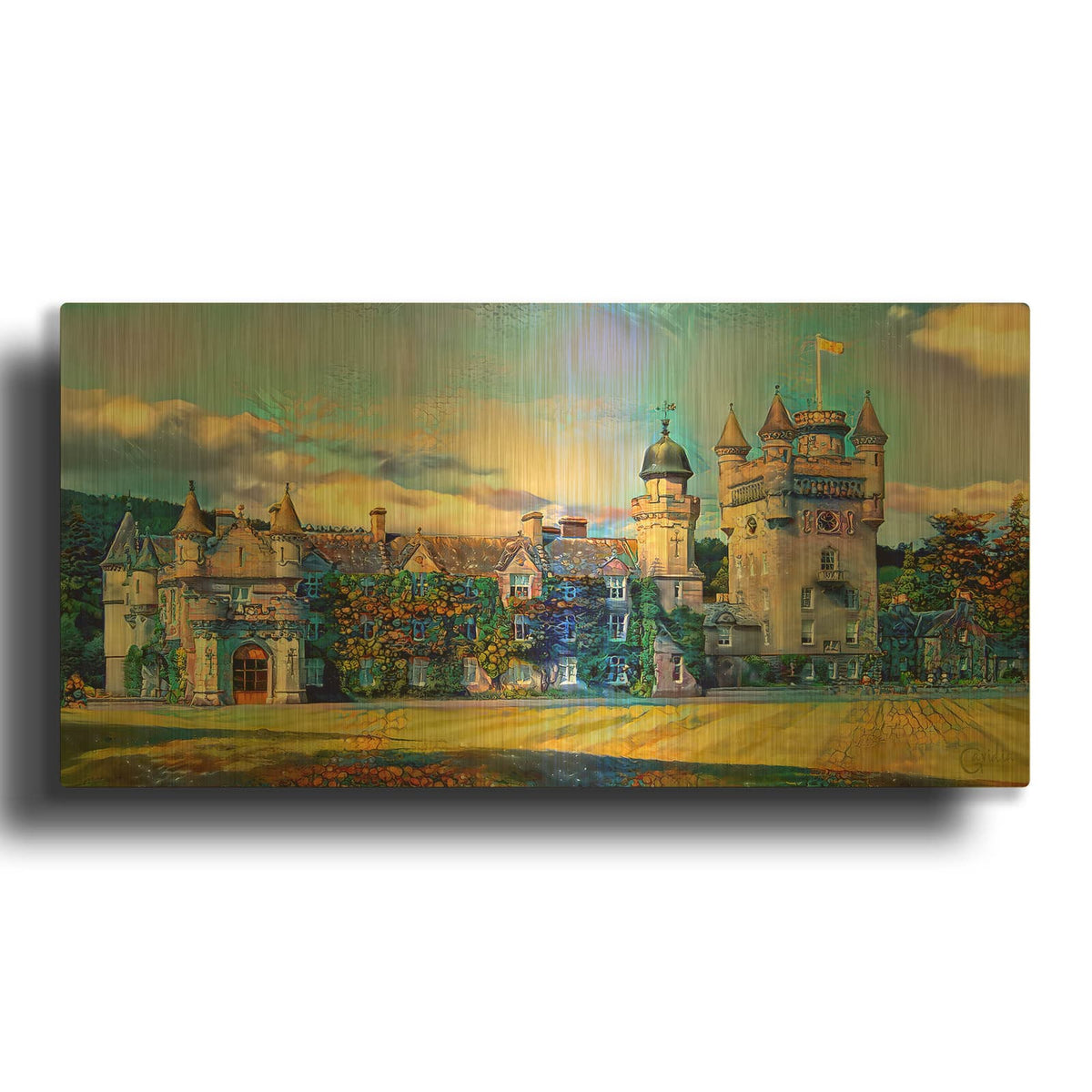 'Aberdeenshire Scotland Balmoral Castle' By Pedro Gavidia Gold Metal Wall Art