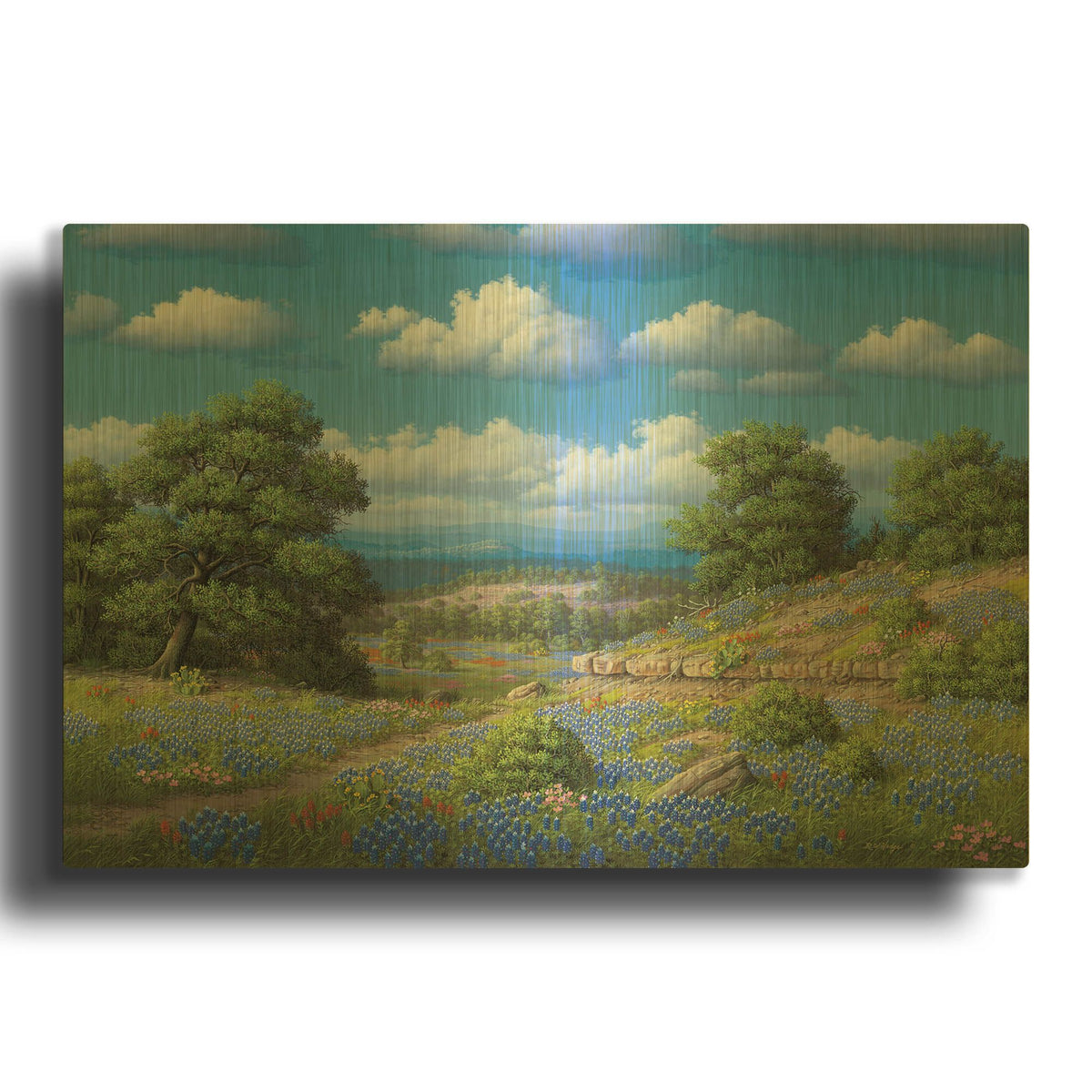 'Hill Country Blues' By R. Hed Gold Metal Wall Art