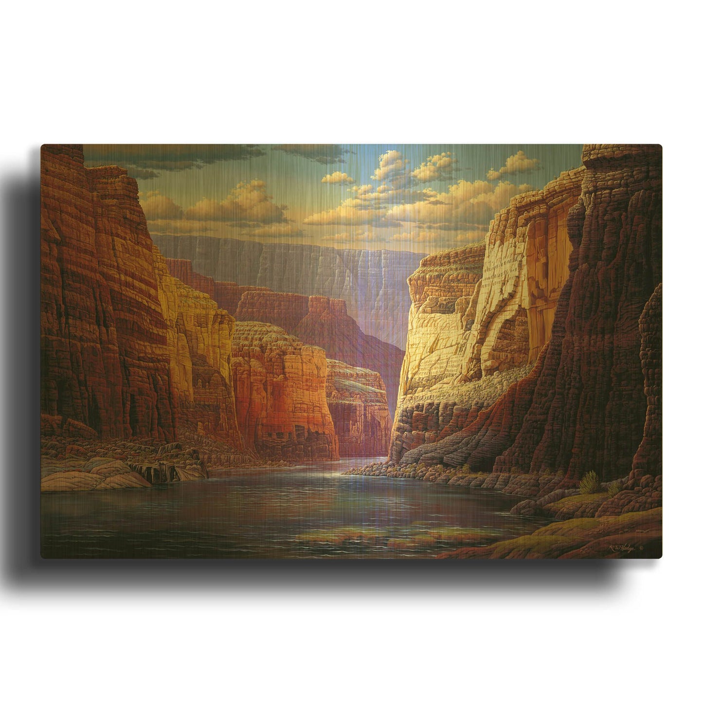 'The Gallery Merge' By R. Hed Gold Metal Wall Art