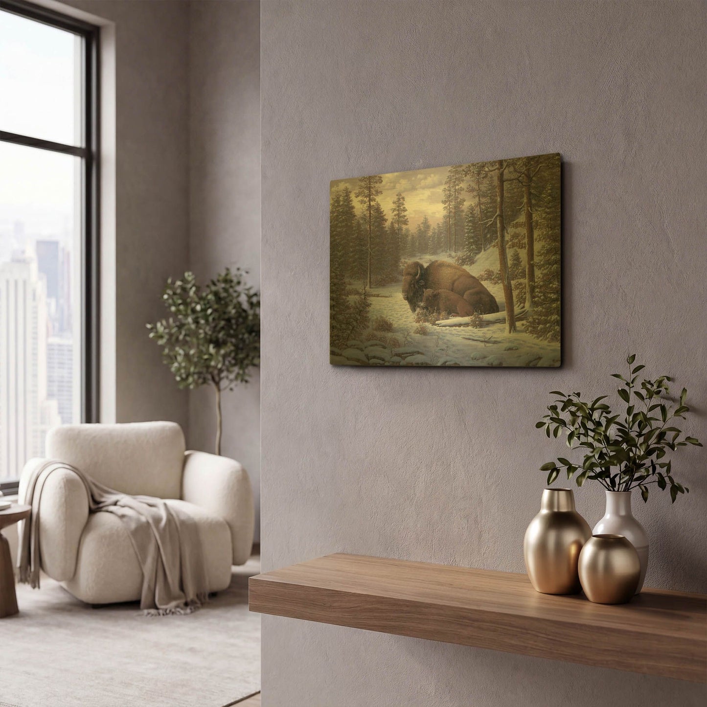 'The Guardian' By R. Hed Gold Metal Wall Art