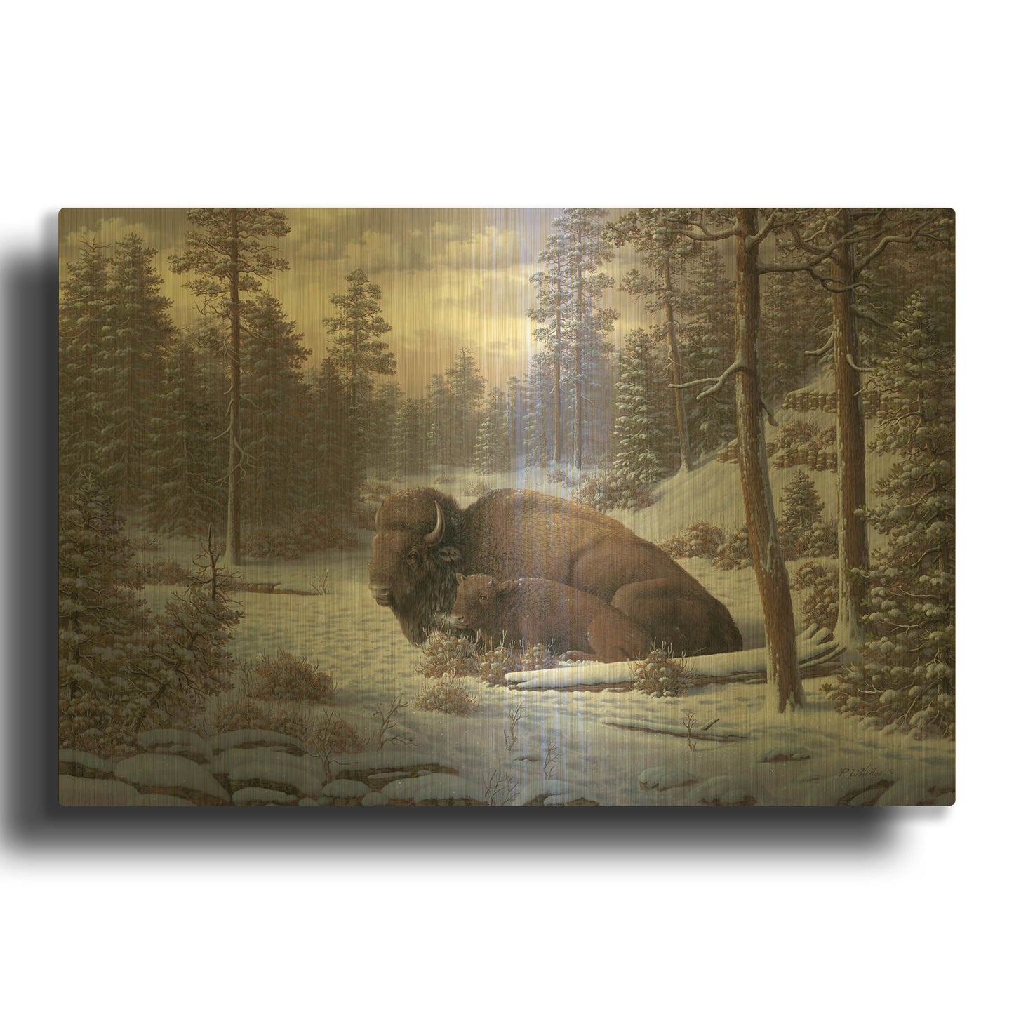 'The Guardian' By R. Hed Gold Metal Wall Art