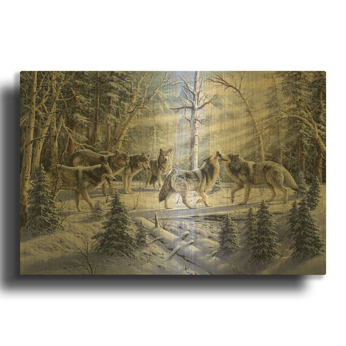 'Kindred Spirits' By R. Hed Gold Metal Wall Art