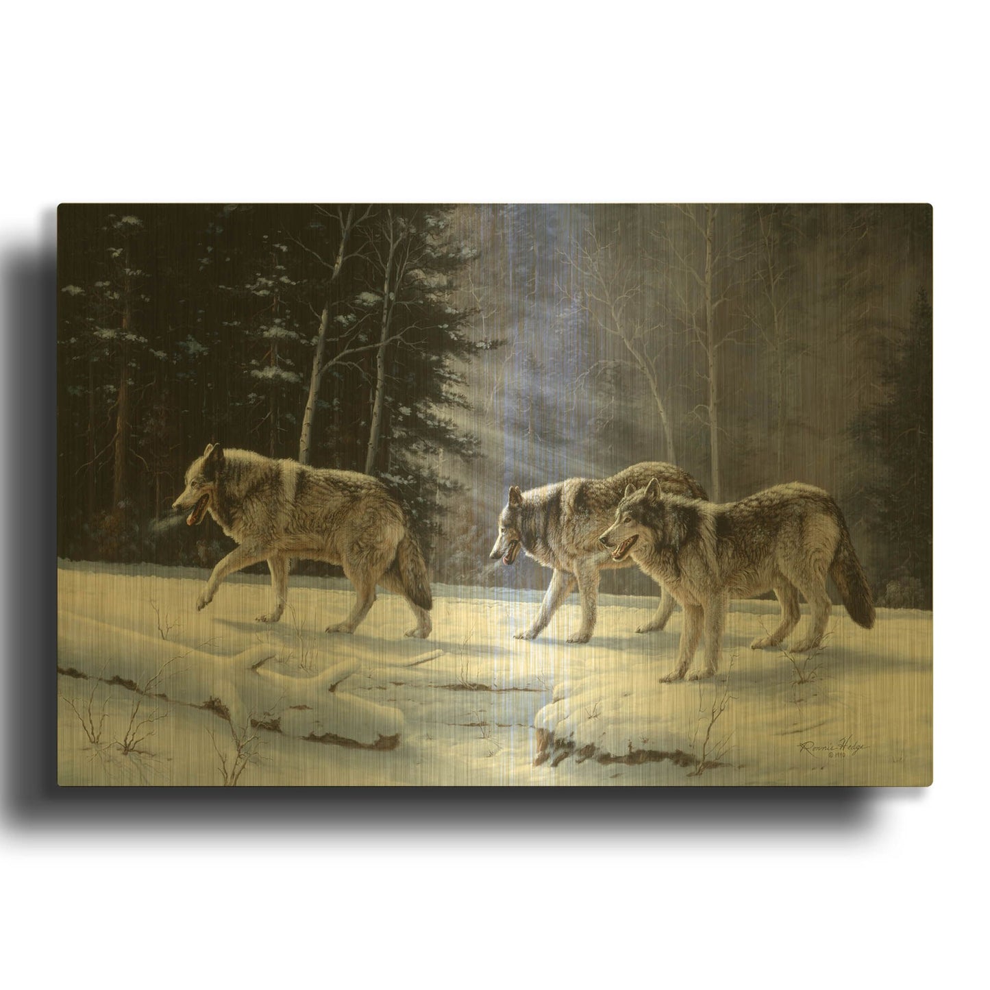 'Six Pack Minus Three' By R. Hed Gold Metal Wall Art