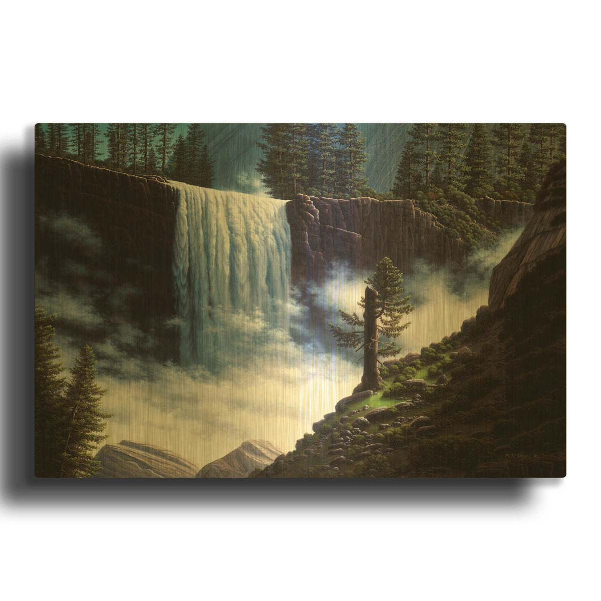 'Vernal Falls' By R. Hed Gold Metal Wall Art