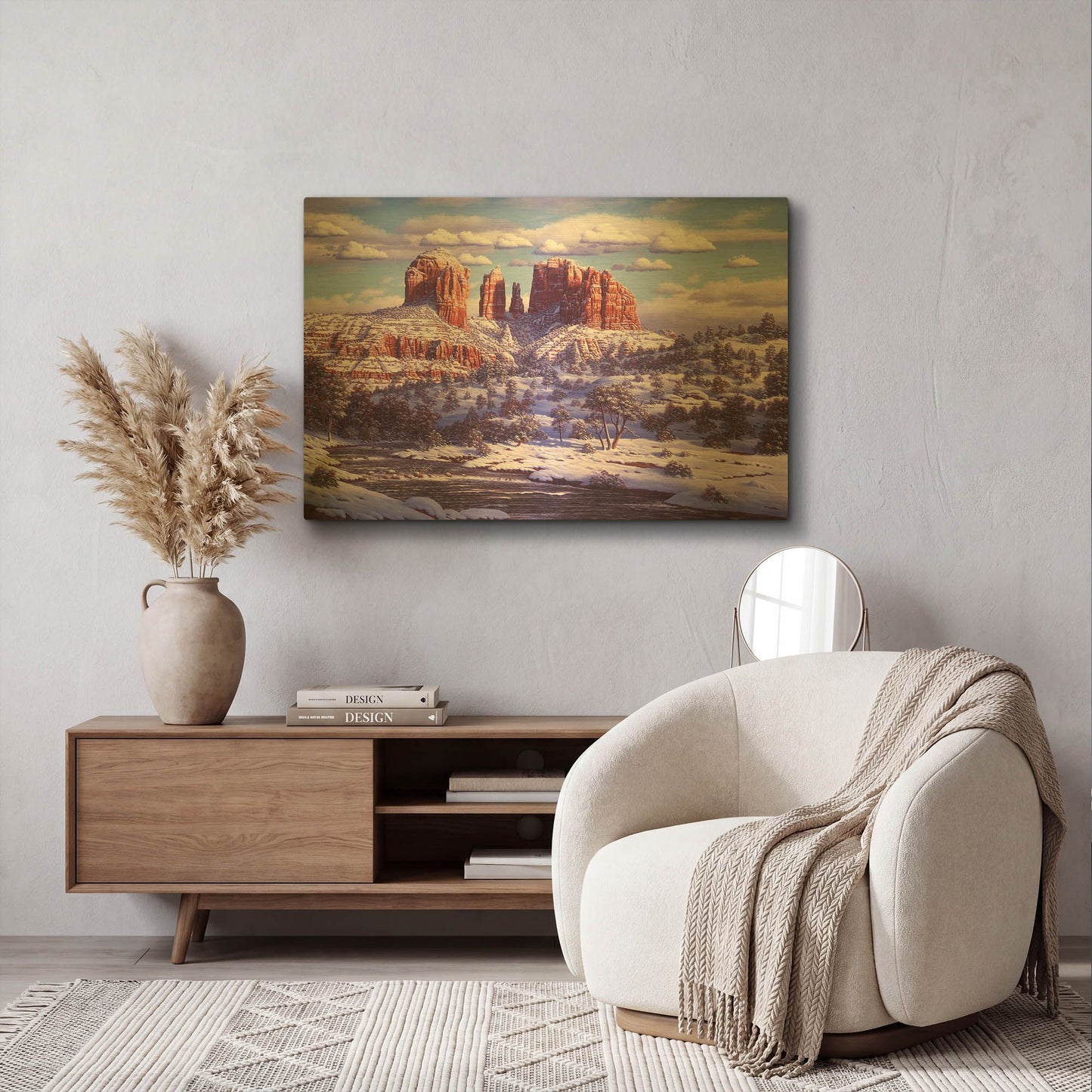 'The Spirit Of Red Rocks' By R. Hed Gold Metal Wall Art