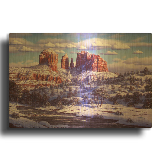 'The Spirit Of Red Rocks' By R. Hed Gold Metal Wall Art