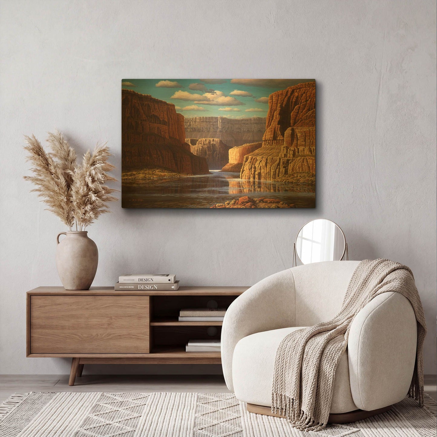 'Pristine Sanctuary' By R. Hed Gold Metal Wall Art