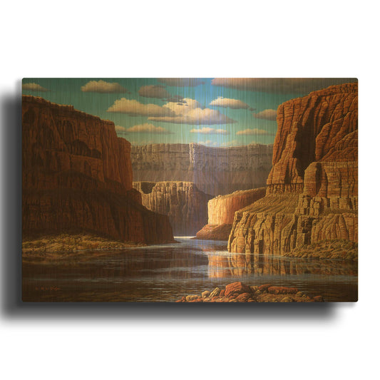 'Pristine Sanctuary' By R. Hed Gold Metal Wall Art