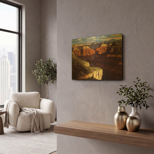'Golden Age' By R. Hed Gold Metal Wall Art