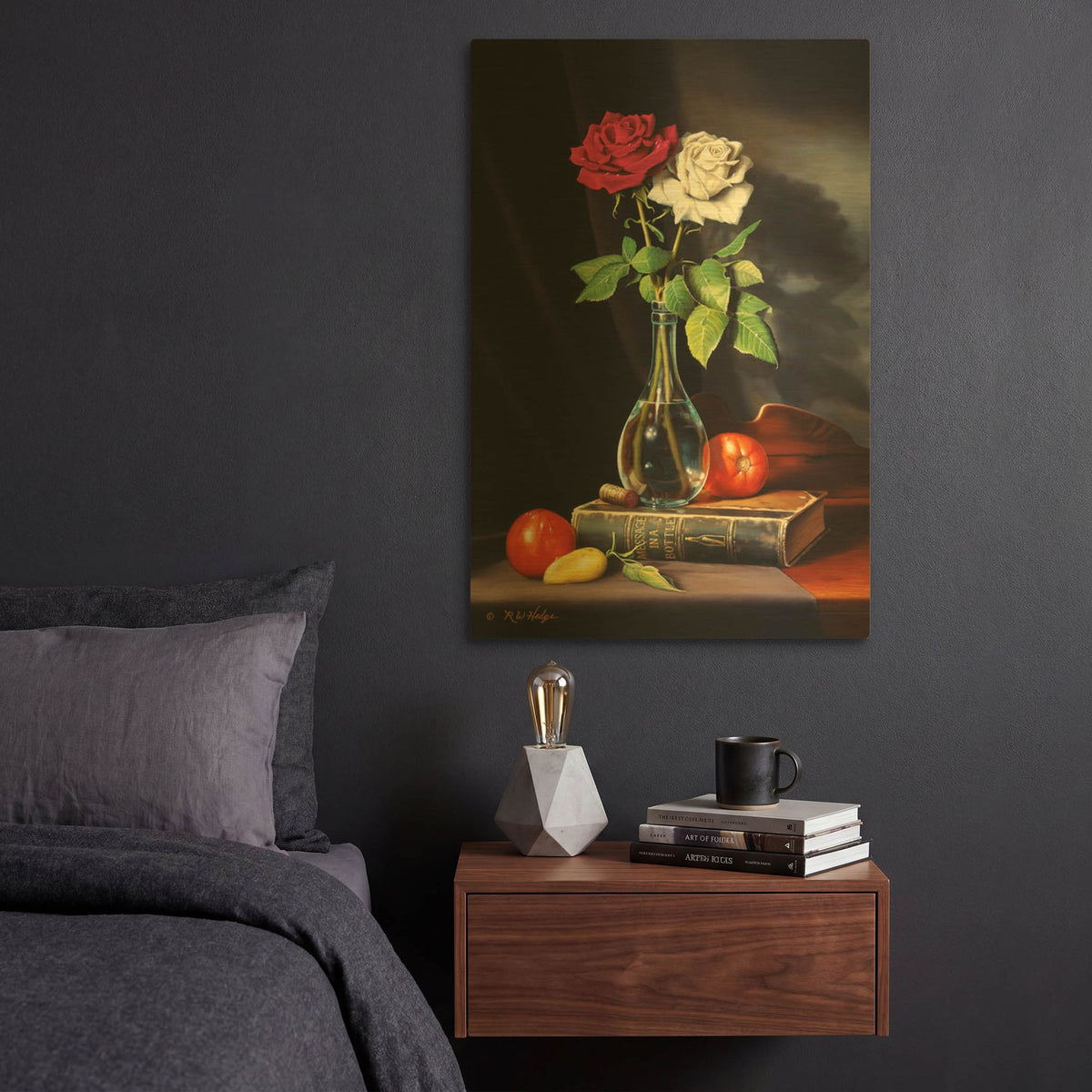 'Message In A Bottle' By R. Hed Gold Metal Wall Art