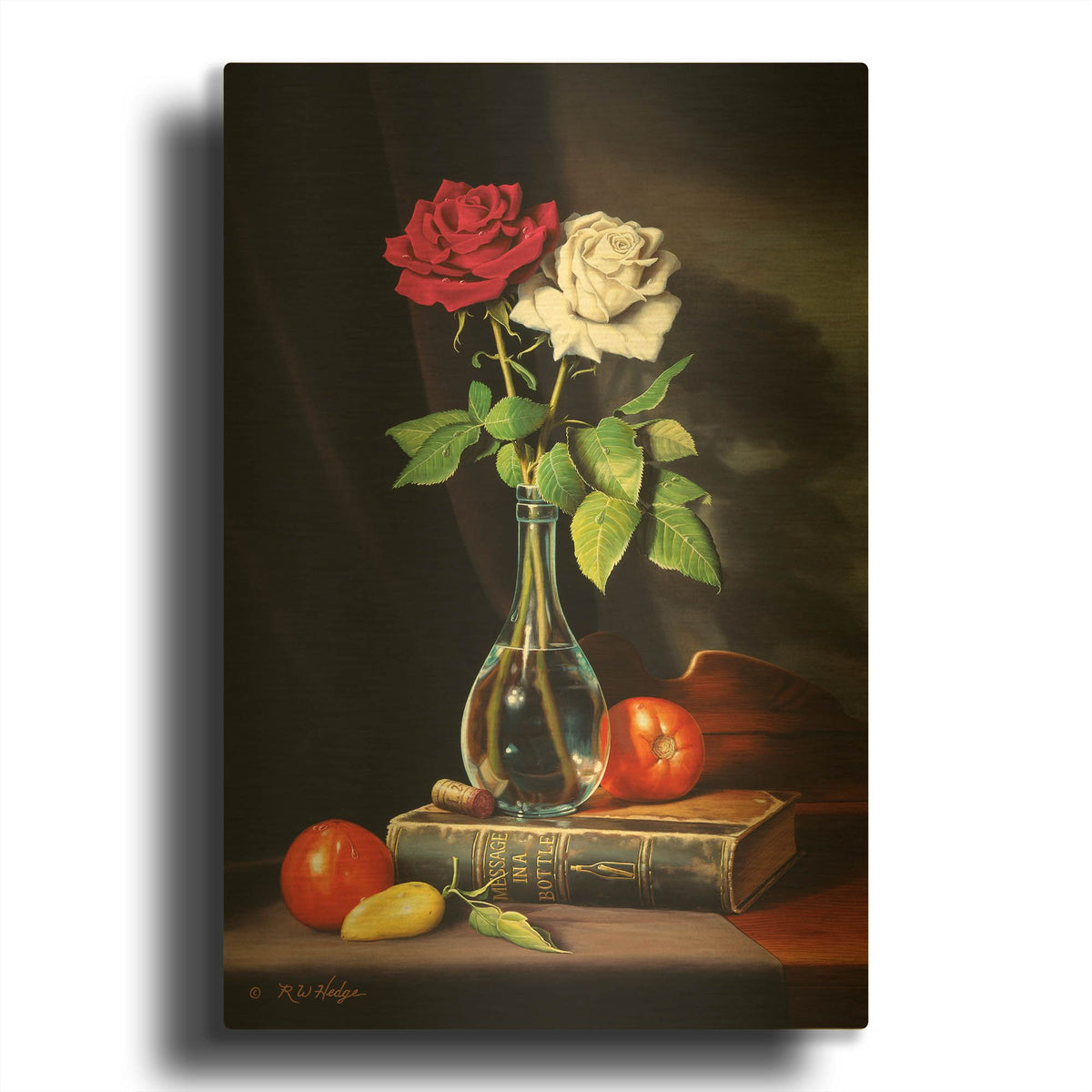 'Message In A Bottle' By R. Hed Gold Metal Wall Art